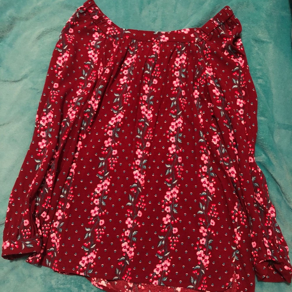 Dark Purple Flower Blouse